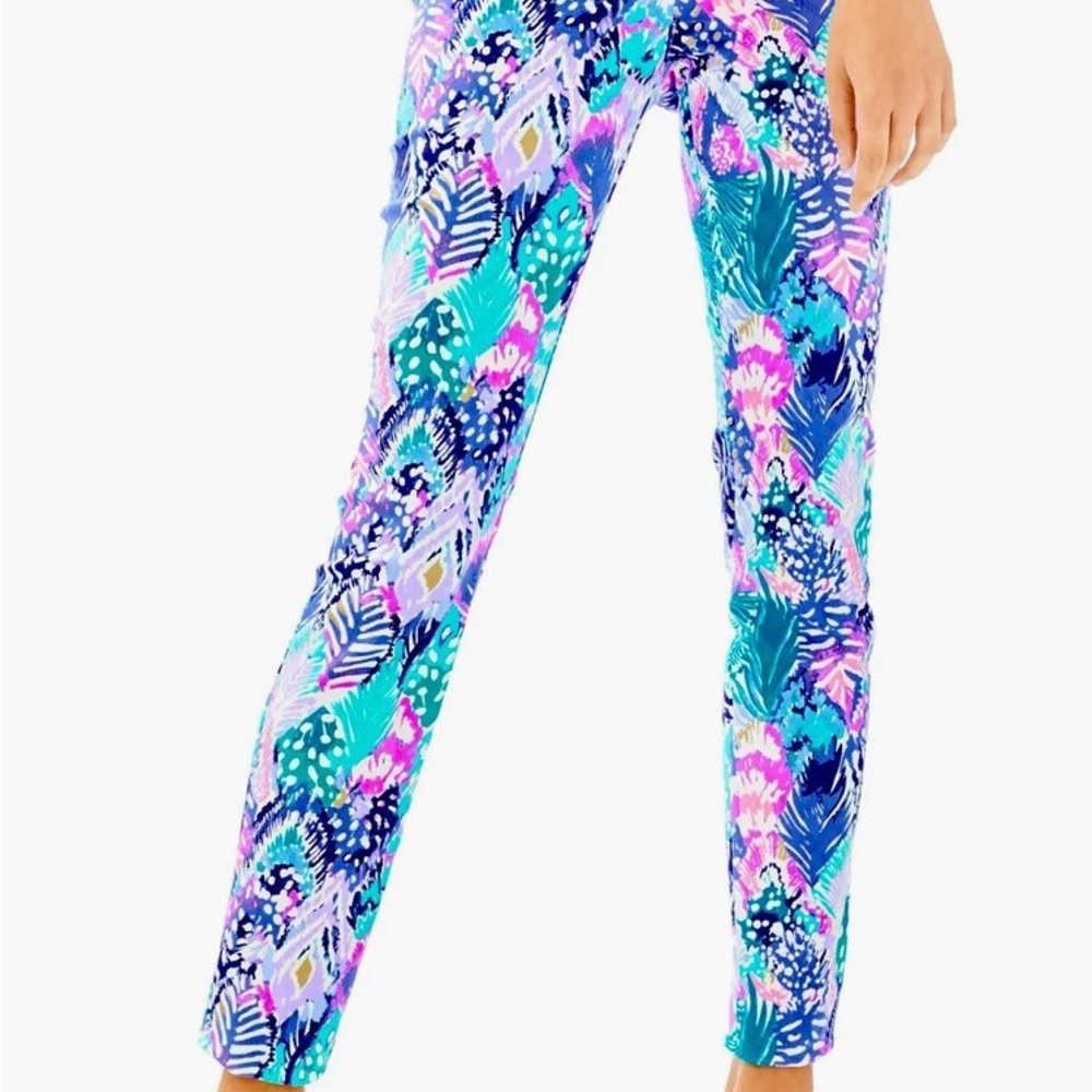 Lilly Pulitzer Kelly Quill Out Multi-color Skinny Ankle Pants Size 2